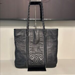 CHANEL Black Caviar Leather Tote